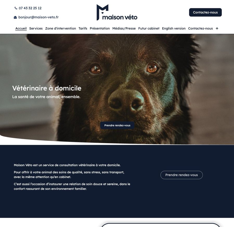 Capture du site Maison Véto